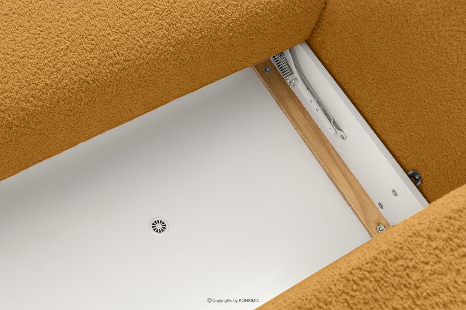 ELOSA Rechte Ecksofa und Sessel im japanischen Stil Bouclé honigfarben honigfarben - Foto 13