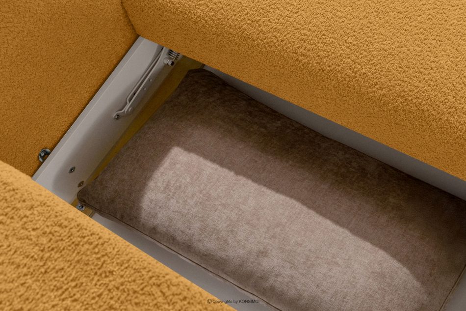 ELOSA Rechte Ecksofa und Sessel im japanischen Stil Bouclé honigfarben honigfarben - Foto 15