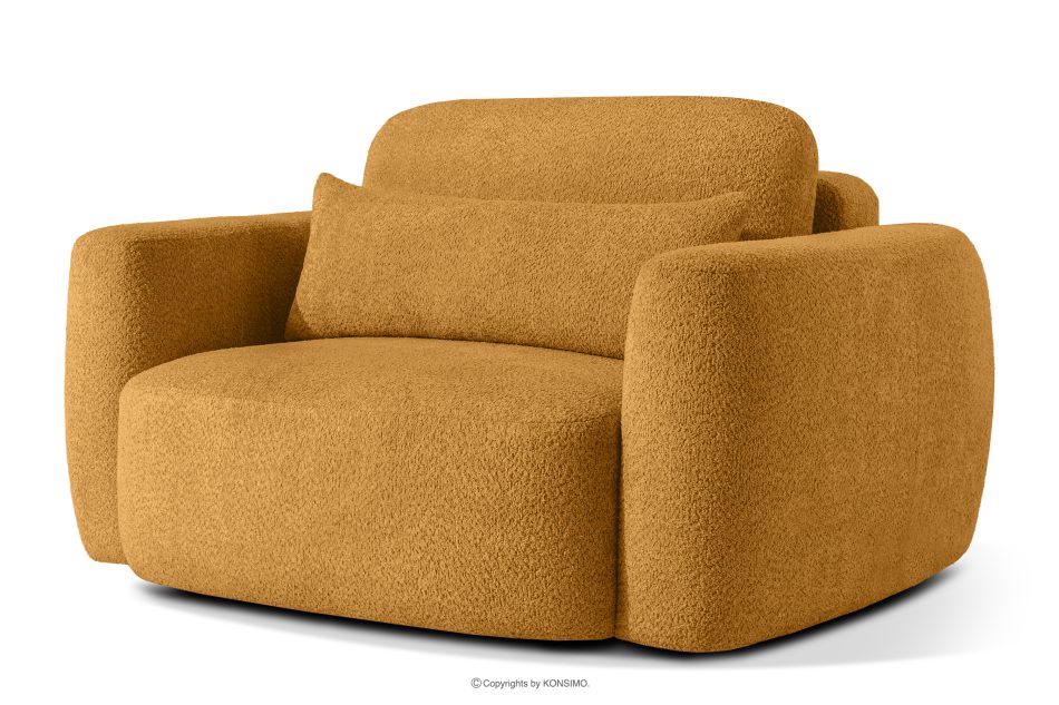 ELOSA Rechte Ecksofa und Sessel im japanischen Stil Bouclé honigfarben honigfarben - Foto 17