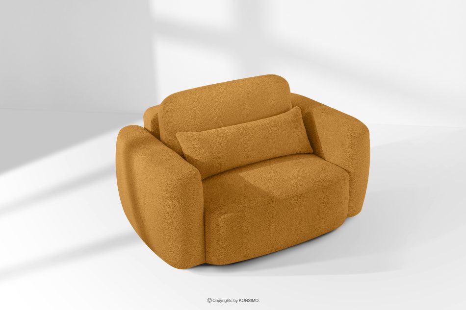 ELOSA Rechte Ecksofa und Sessel im japanischen Stil Bouclé honigfarben honigfarben - Foto 24
