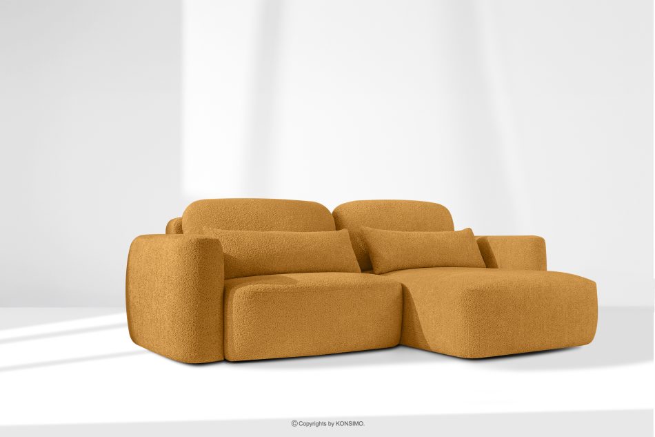 ELOSA Rechte Ecksofa und Sessel im japanischen Stil Bouclé honigfarben honigfarben - Foto 27