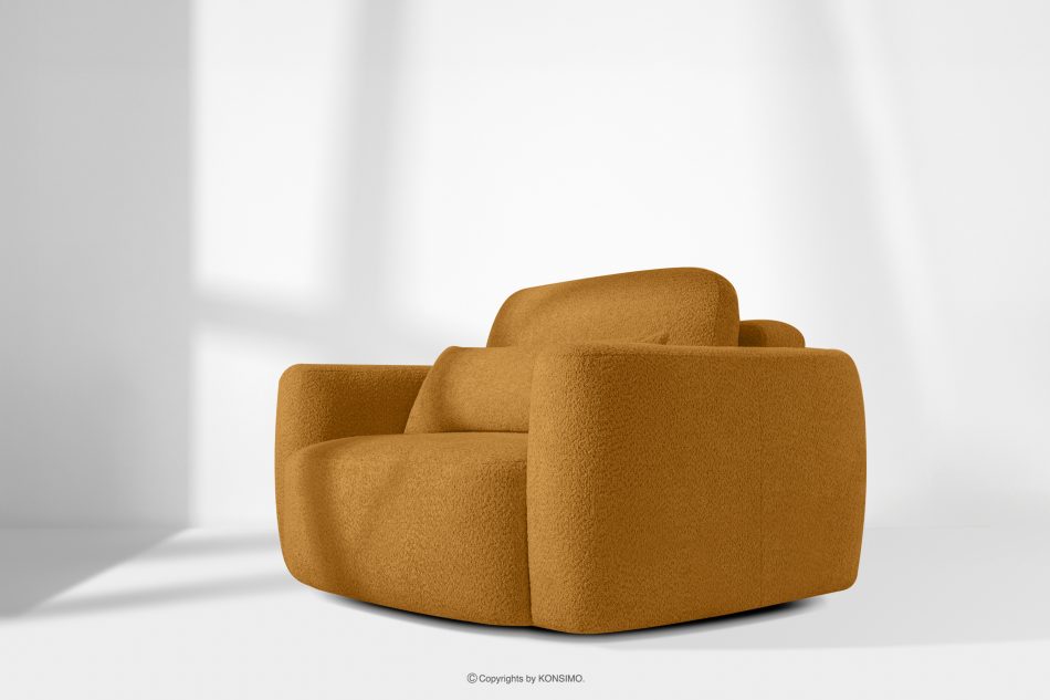 ELOSA Rechte Ecksofa und Sessel im japanischen Stil Bouclé honigfarben honigfarben - Foto 28