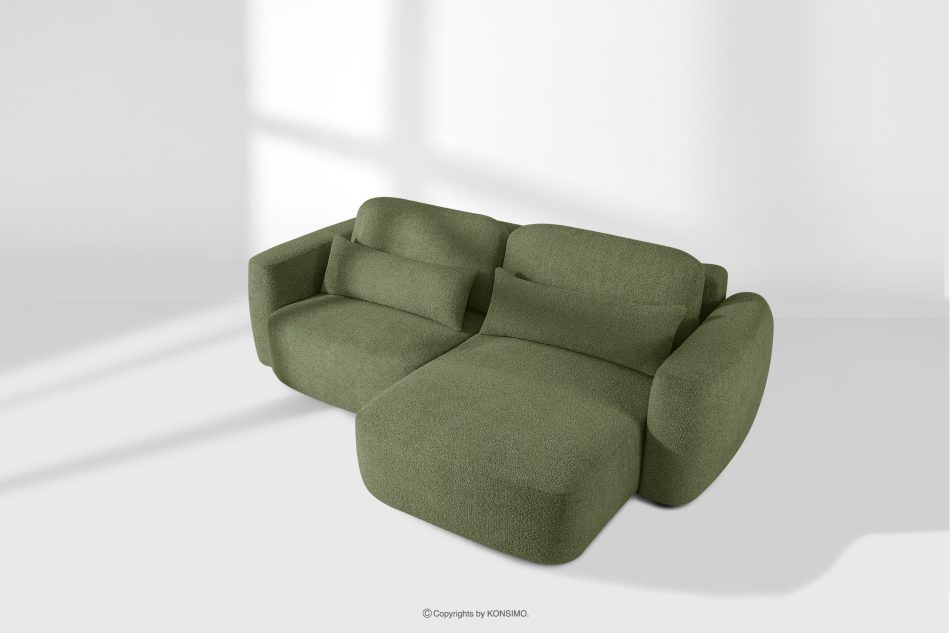 ELOSA Rechte Ecksofa und Sessel im Japandi-Stil Bouclé olivgrün olivgrün - Foto 25