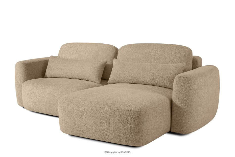 ELOSA Rechte Ecksofa und Sessel im Japandi-Stil Bouclé beige beige - Foto 3