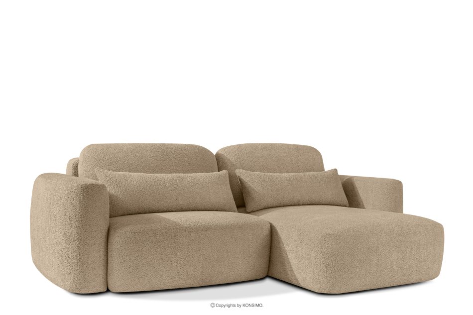 ELOSA Rechte Ecksofa und Sessel im Japandi-Stil Bouclé beige beige - Foto 4