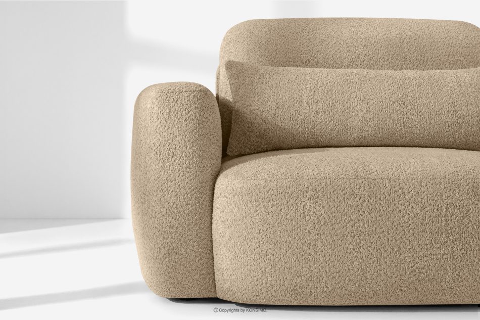 ELOSA Rechte Ecksofa und Sessel im Japandi-Stil Bouclé beige beige - Foto 7