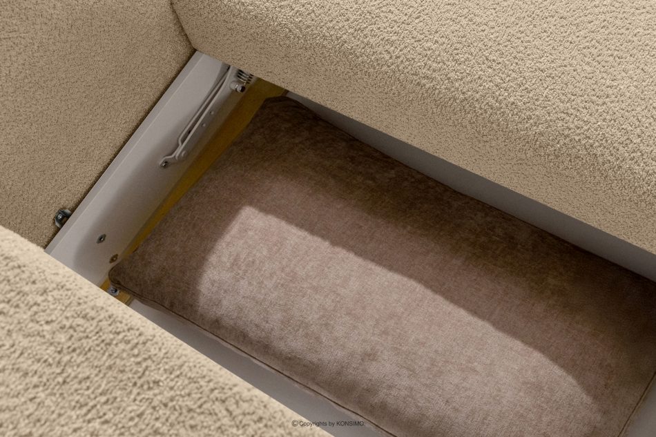 ELOSA Rechte Ecksofa und Sessel im Japandi-Stil Bouclé beige beige - Foto 15