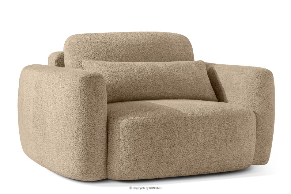 ELOSA Rechte Ecksofa und Sessel im Japandi-Stil Bouclé beige beige - Foto 18