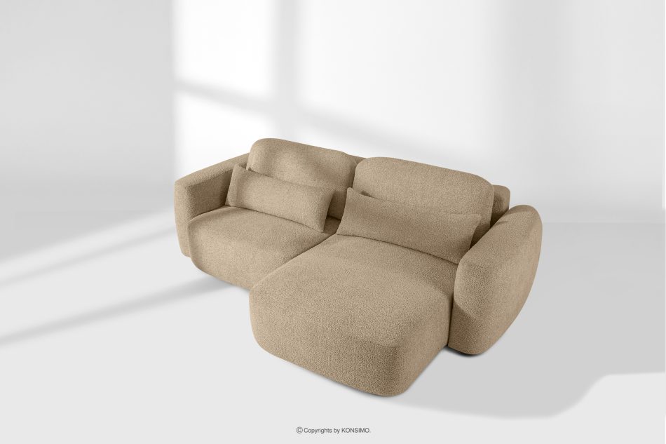 ELOSA Rechte Ecksofa und Sessel im Japandi-Stil Bouclé beige beige - Foto 25