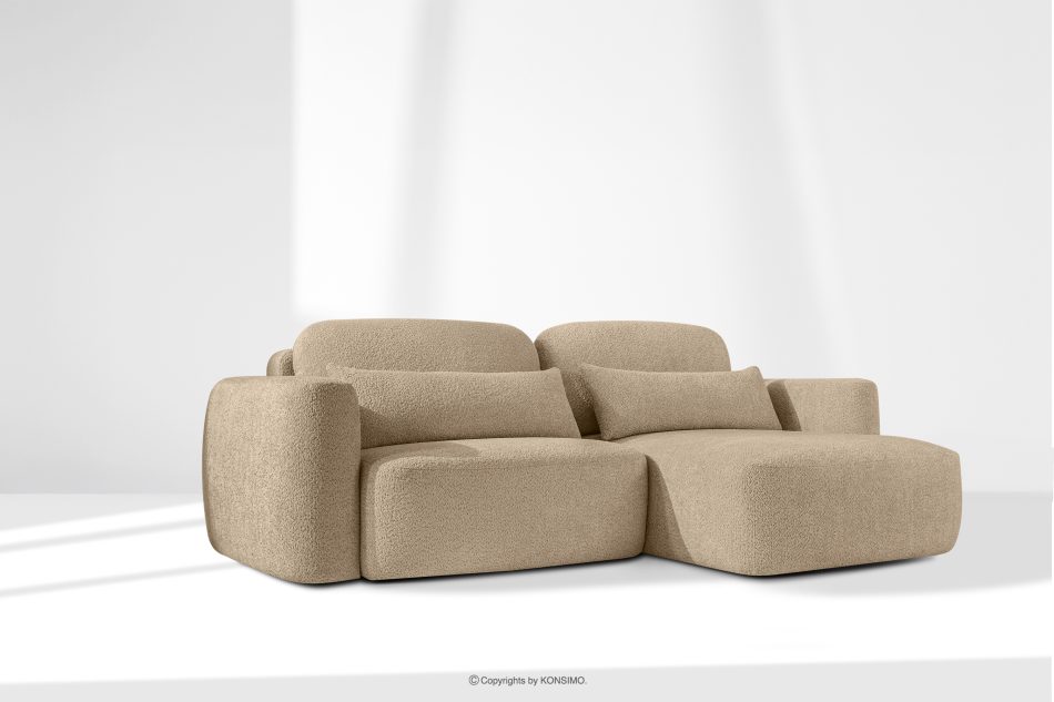 ELOSA Rechte Ecksofa und Sessel im Japandi-Stil Bouclé beige beige - Foto 27