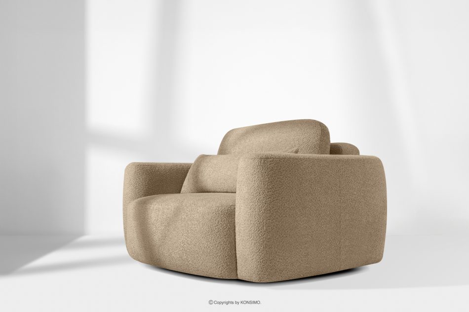 ELOSA Rechte Ecksofa und Sessel im Japandi-Stil Bouclé beige beige - Foto 28