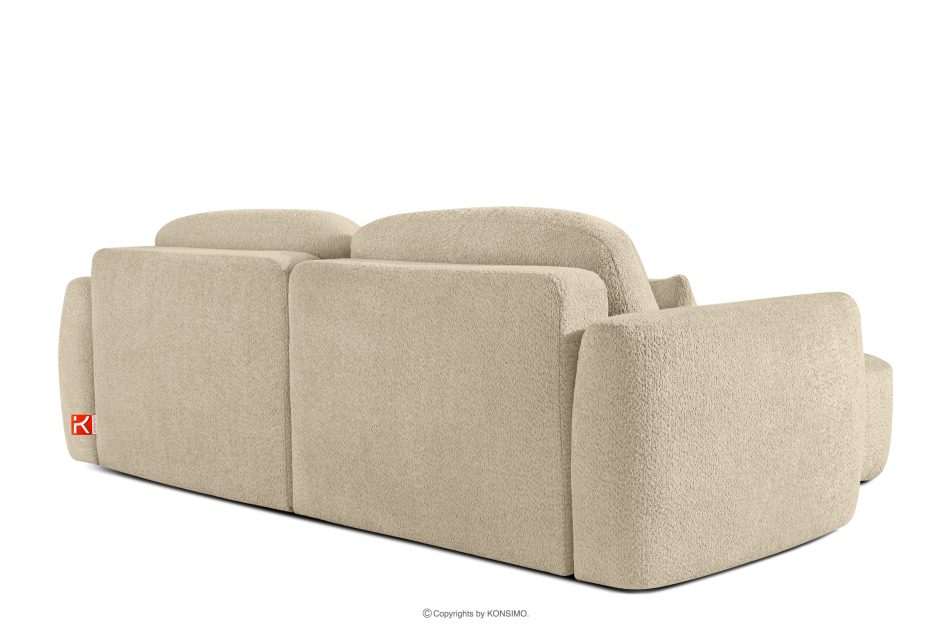 ELOSA Rechte Ecksofa und Sessel im Japandi-Stil Bouclé hellbeige hellbeige - Foto 6