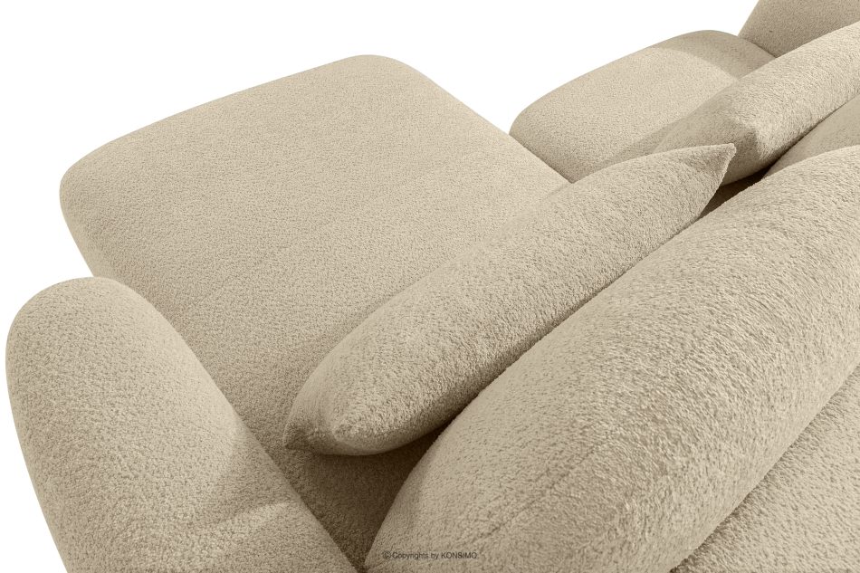 ELOSA Rechte Ecksofa und Sessel im Japandi-Stil Bouclé hellbeige hellbeige - Foto 12
