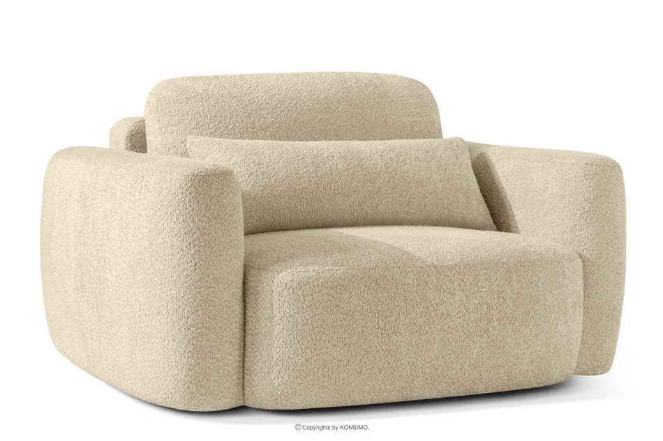 ELOSA Rechte Ecksofa und Sessel im Japandi-Stil Bouclé hellbeige hellbeige - Foto 18