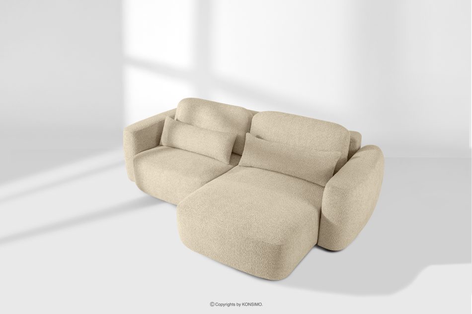 ELOSA Rechte Ecksofa und Sessel im Japandi-Stil Bouclé hellbeige hellbeige - Foto 25