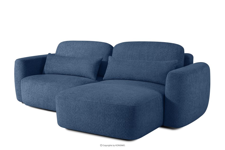 ELOSA Rechte Ecksofa und Sessel im Japandi-Stil Bouclé marineblau marineblau - Foto 3