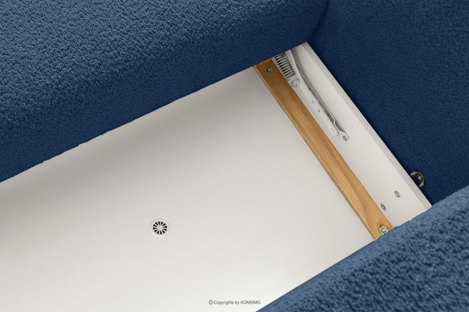 ELOSA Rechte Ecksofa und Sessel im Japandi-Stil Bouclé marineblau marineblau - Foto 13