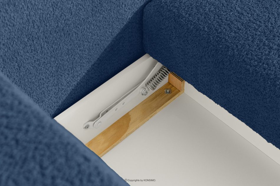ELOSA Rechte Ecksofa und Sessel im Japandi-Stil Bouclé marineblau marineblau - Foto 14