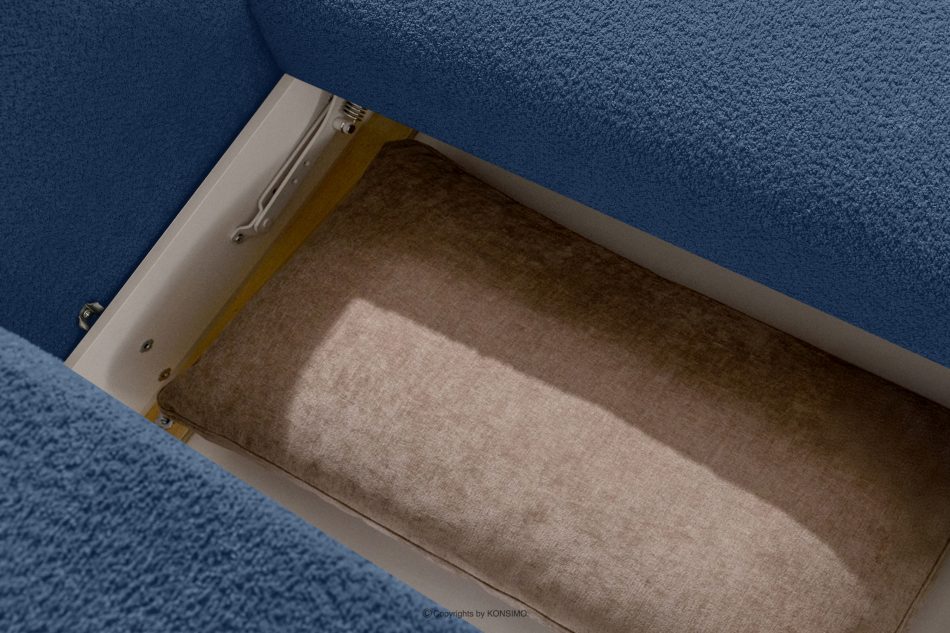 ELOSA Rechte Ecksofa und Sessel im Japandi-Stil Bouclé marineblau marineblau - Foto 15