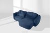 ELOSA Rechte Ecksofa und Sessel im Japandi-Stil Bouclé marineblau marineblau - Foto 26