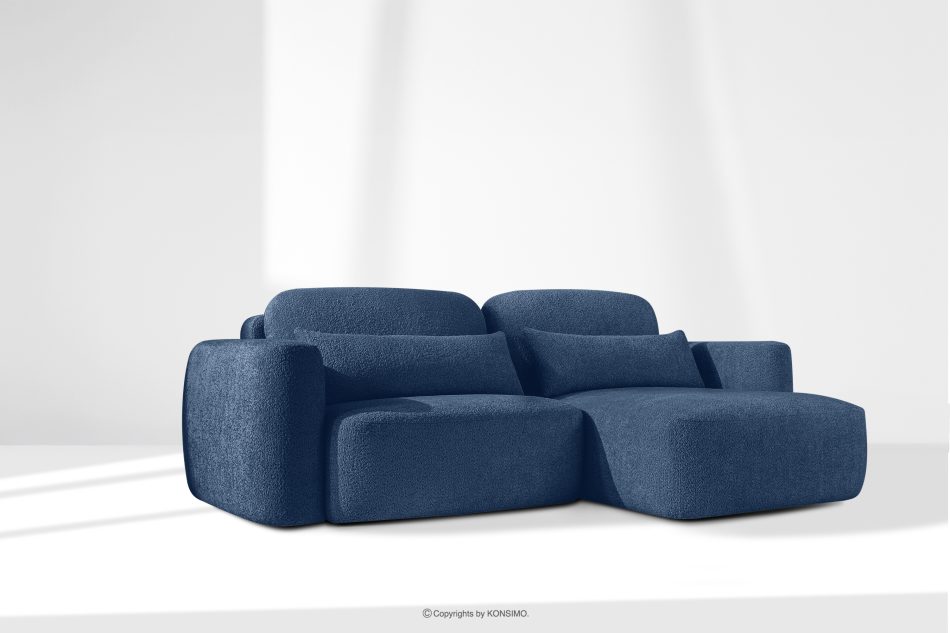 ELOSA Rechte Ecksofa und Sessel im Japandi-Stil Bouclé marineblau marineblau - Foto 27