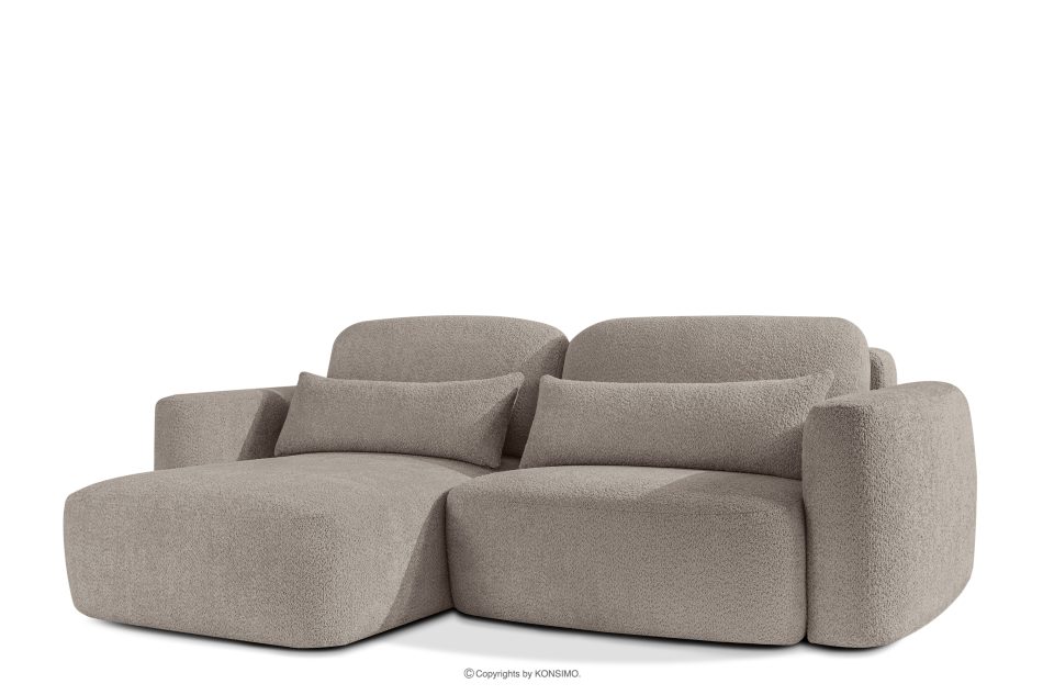 ELOSA Linkes Ecksofa und Sessel im Japandi-Stil Bouclé grau grau - Foto 4