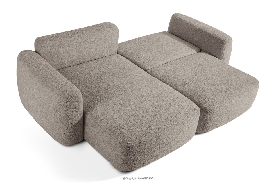 ELOSA Linkes Ecksofa und Sessel im Japandi-Stil Bouclé grau grau - Foto 5