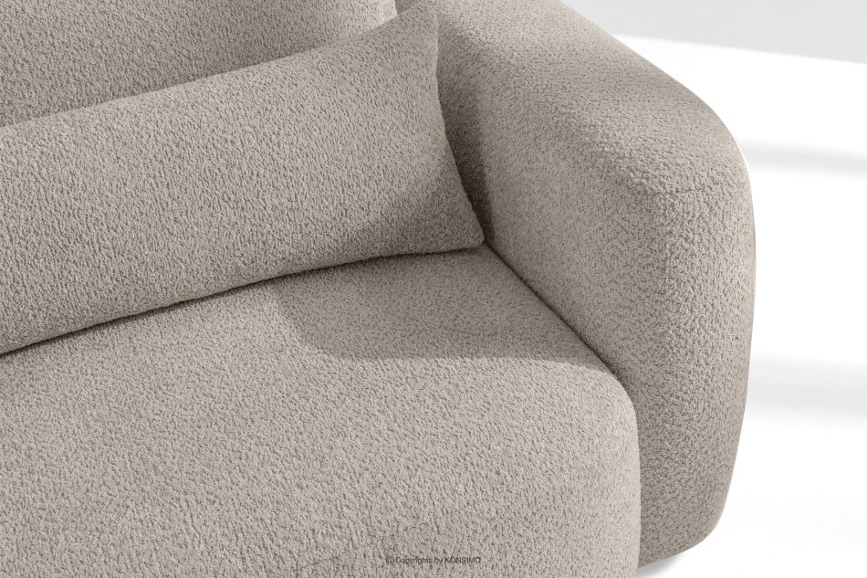 ELOSA Linkes Ecksofa und Sessel im Japandi-Stil Bouclé grau grau - Foto 8