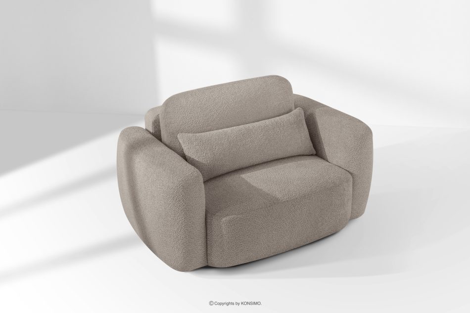 ELOSA Linkes Ecksofa und Sessel im Japandi-Stil Bouclé grau grau - Foto 24