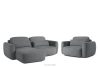 Linkes Ecksofa und Sessel im Japandi-Stil Bouclé dunkelgrau