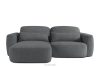 ELOSA Linkes Ecksofa und Sessel im Japandi-Stil Bouclé dunkelgrau dunkelgrau - Foto 3