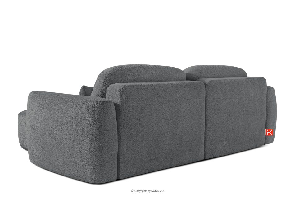 ELOSA Linkes Ecksofa und Sessel im Japandi-Stil Bouclé dunkelgrau dunkelgrau - Foto 6
