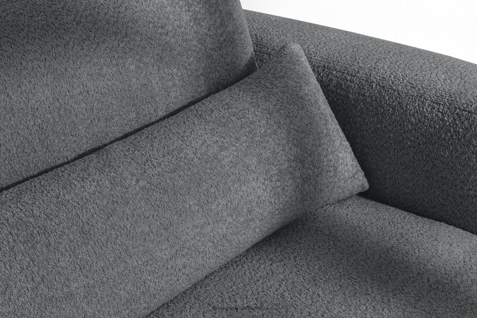 ELOSA Linkes Ecksofa und Sessel im Japandi-Stil Bouclé dunkelgrau dunkelgrau - Foto 9