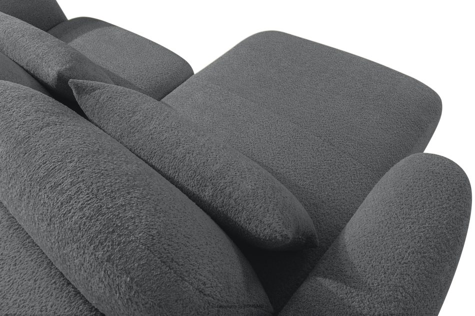ELOSA Linkes Ecksofa und Sessel im Japandi-Stil Bouclé dunkelgrau dunkelgrau - Foto 12