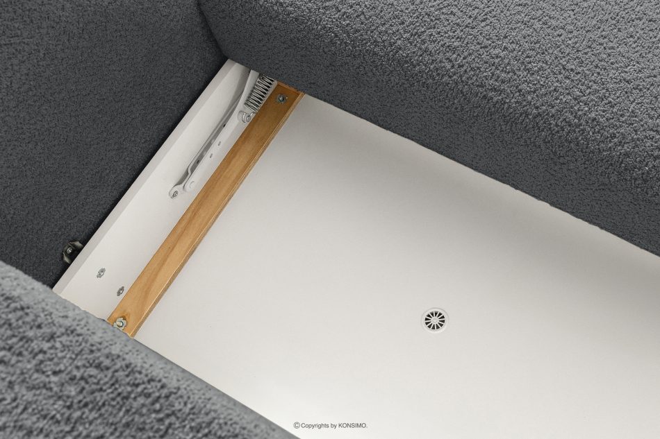 ELOSA Linkes Ecksofa und Sessel im Japandi-Stil Bouclé dunkelgrau dunkelgrau - Foto 13
