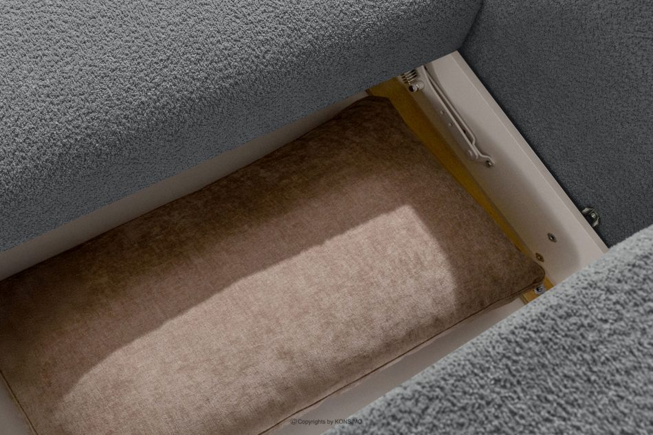 ELOSA Linkes Ecksofa und Sessel im Japandi-Stil Bouclé dunkelgrau dunkelgrau - Foto 15