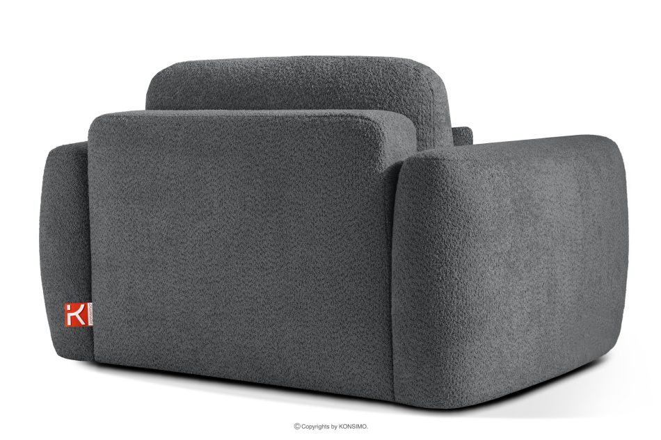 ELOSA Linkes Ecksofa und Sessel im Japandi-Stil Bouclé dunkelgrau dunkelgrau - Foto 19