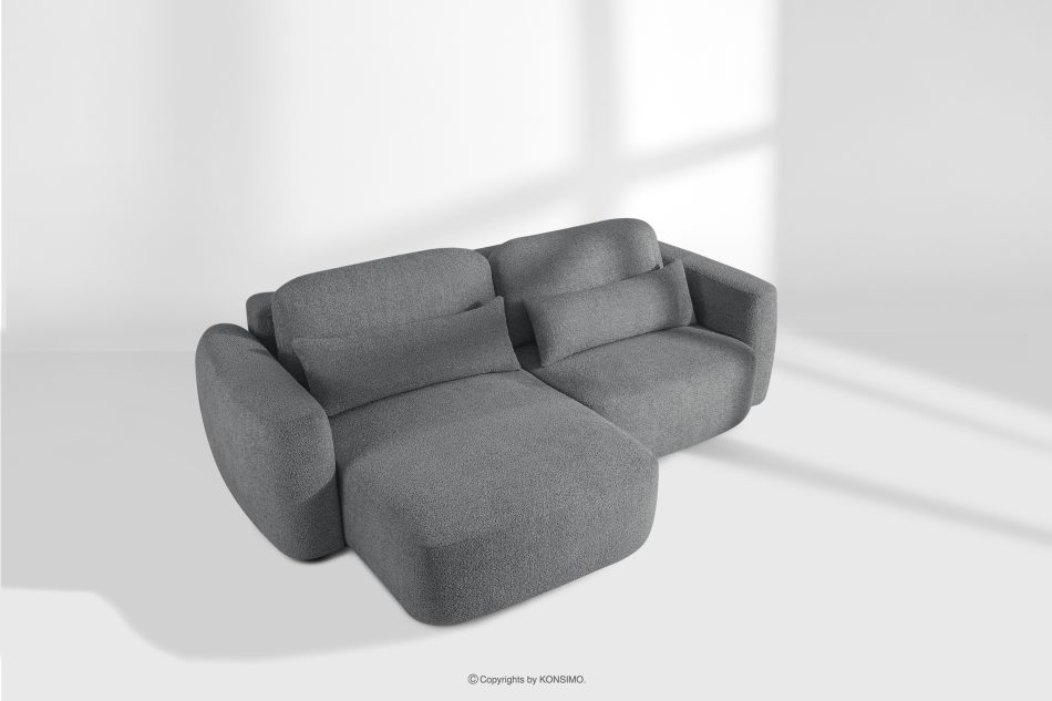 ELOSA Linkes Ecksofa und Sessel im Japandi-Stil Bouclé dunkelgrau dunkelgrau - Foto 25