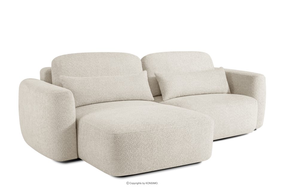 ELOSA Linkes Ecksofa und Sessel im Japandi-Stil Bouclé weiß weiß - Foto 3