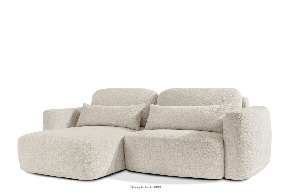 ELOSA Linkes Ecksofa und Sessel im Japandi-Stil Bouclé weiß weiß - Foto 4