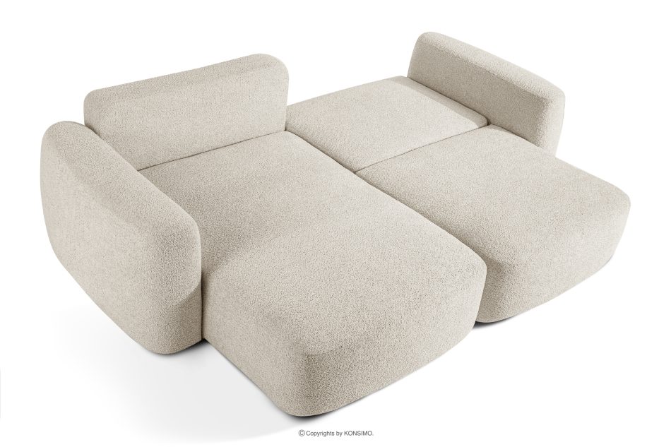 ELOSA Linkes Ecksofa und Sessel im Japandi-Stil Bouclé weiß weiß - Foto 5
