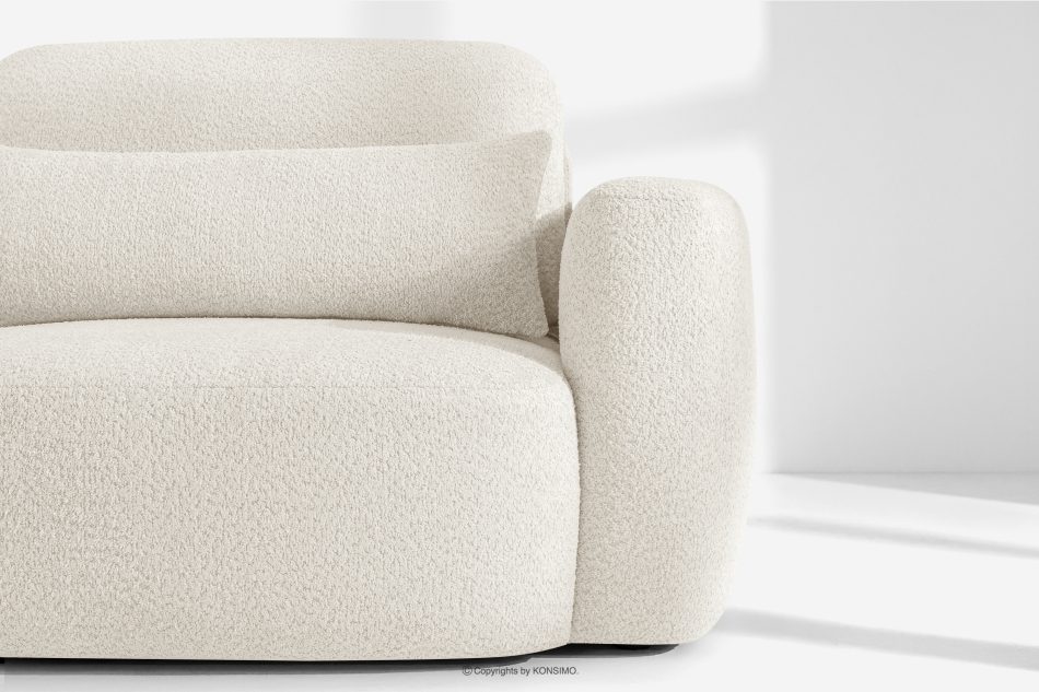 ELOSA Linkes Ecksofa und Sessel im Japandi-Stil Bouclé weiß weiß - Foto 7