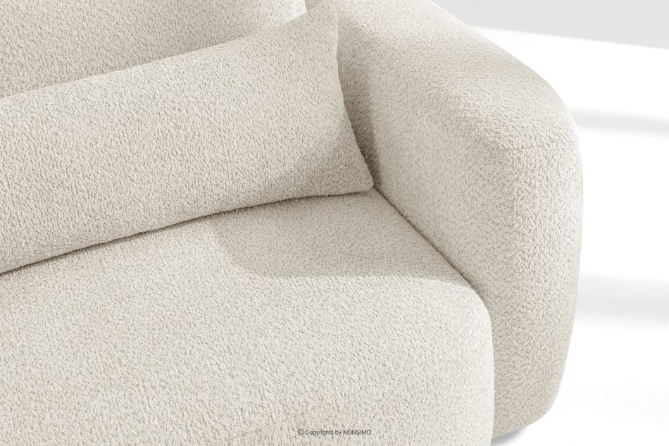 ELOSA Linkes Ecksofa und Sessel im Japandi-Stil Bouclé weiß weiß - Foto 8