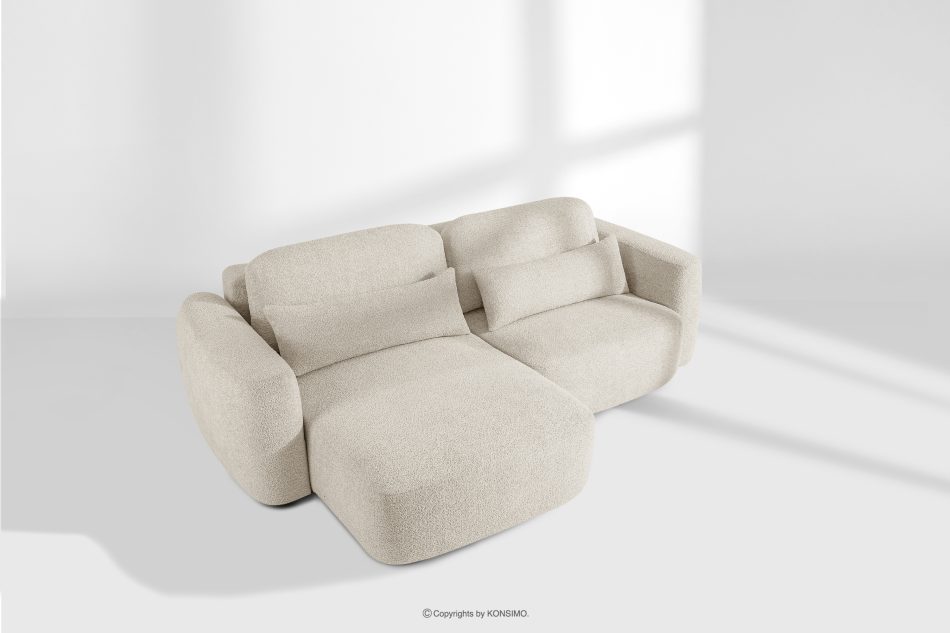 ELOSA Linkes Ecksofa und Sessel im Japandi-Stil Bouclé weiß weiß - Foto 25