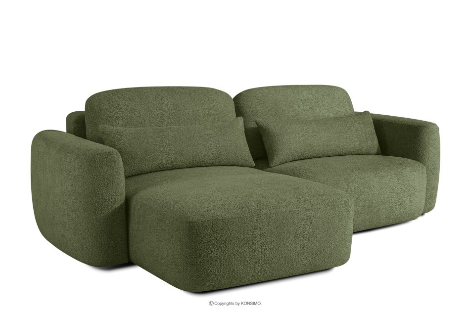 ELOSA Linkes Ecksofa und Sessel im Japandi-Stil Bouclé olivgrün olivgrün - Foto 3