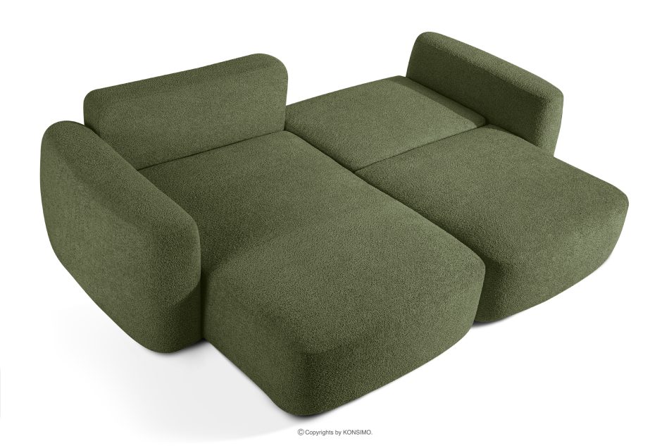 ELOSA Linkes Ecksofa und Sessel im Japandi-Stil Bouclé olivgrün olivgrün - Foto 5