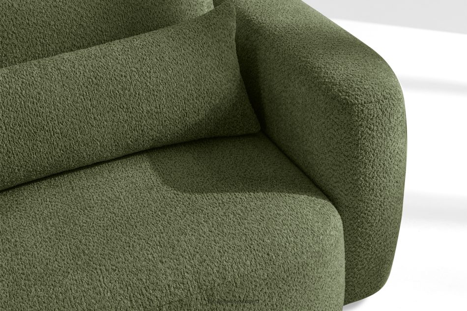 ELOSA Linkes Ecksofa und Sessel im Japandi-Stil Bouclé olivgrün olivgrün - Foto 8
