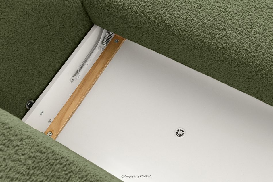ELOSA Linkes Ecksofa und Sessel im Japandi-Stil Bouclé olivgrün olivgrün - Foto 13