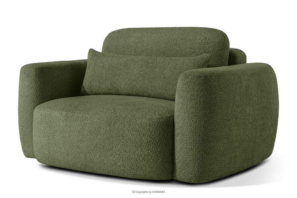 ELOSA Linkes Ecksofa und Sessel im Japandi-Stil Bouclé olivgrün olivgrün - Foto 17