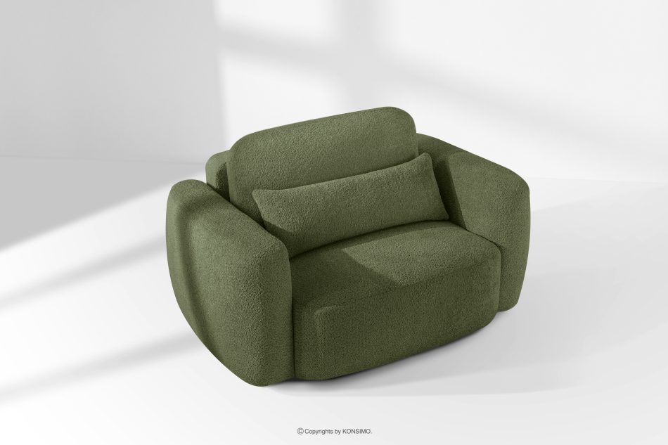 ELOSA Linkes Ecksofa und Sessel im Japandi-Stil Bouclé olivgrün olivgrün - Foto 24